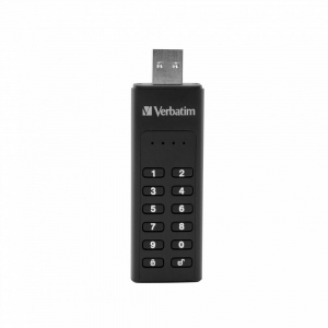 Pen Drive 128GB Verbatim Keypad Secure fekete USB 3.0 (49429)